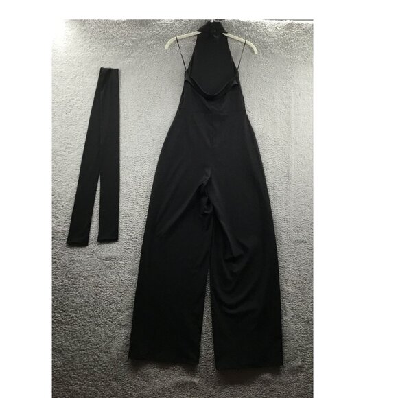 Susana Monaco Mock Neck Open-Back Jumpsuit Black XS - Picture 4 of 5